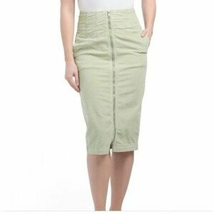 NWT FREE PEOPLE Women's Corduroy Skirt in Moss